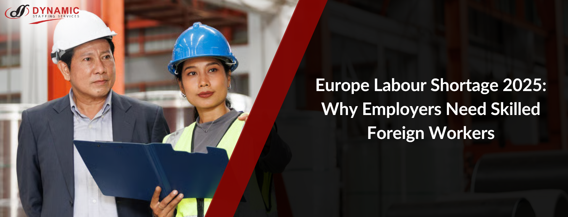 Skilled foreign tradesperson working on a European construction site amid labour shortages